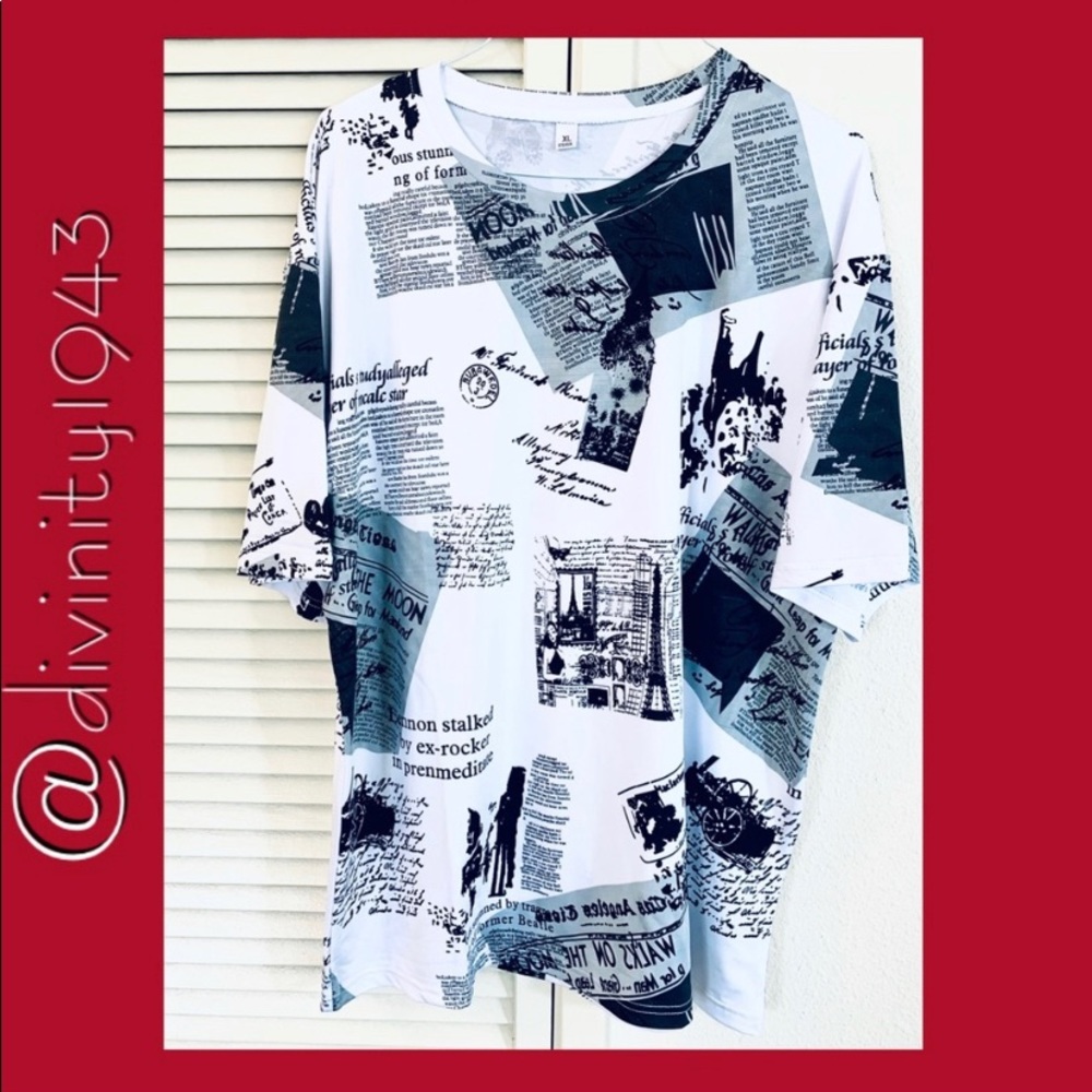 XL•MEN’SNewsprint theme men’s shirt